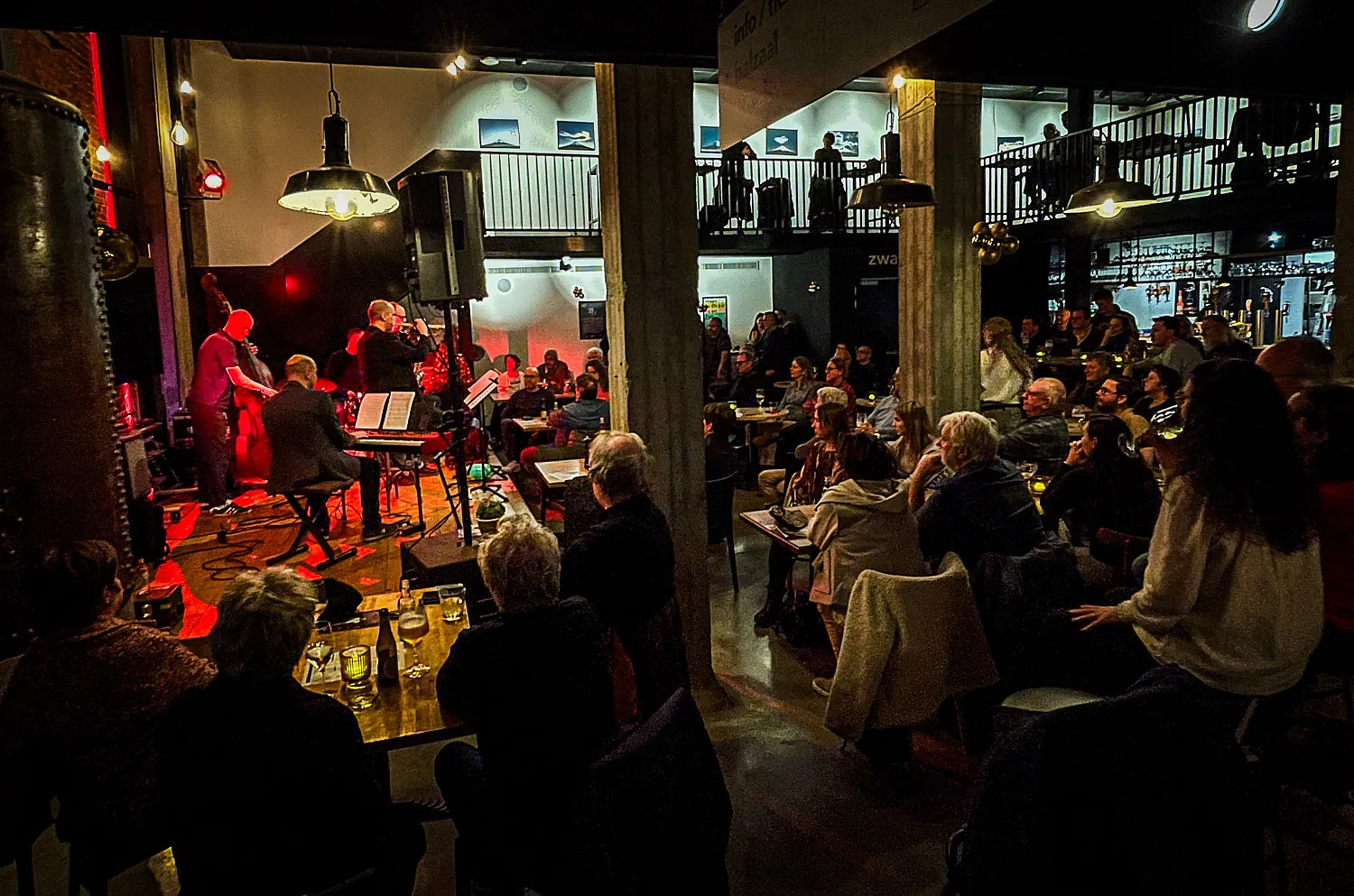 MUZEcafé — Live set from the stage, full room