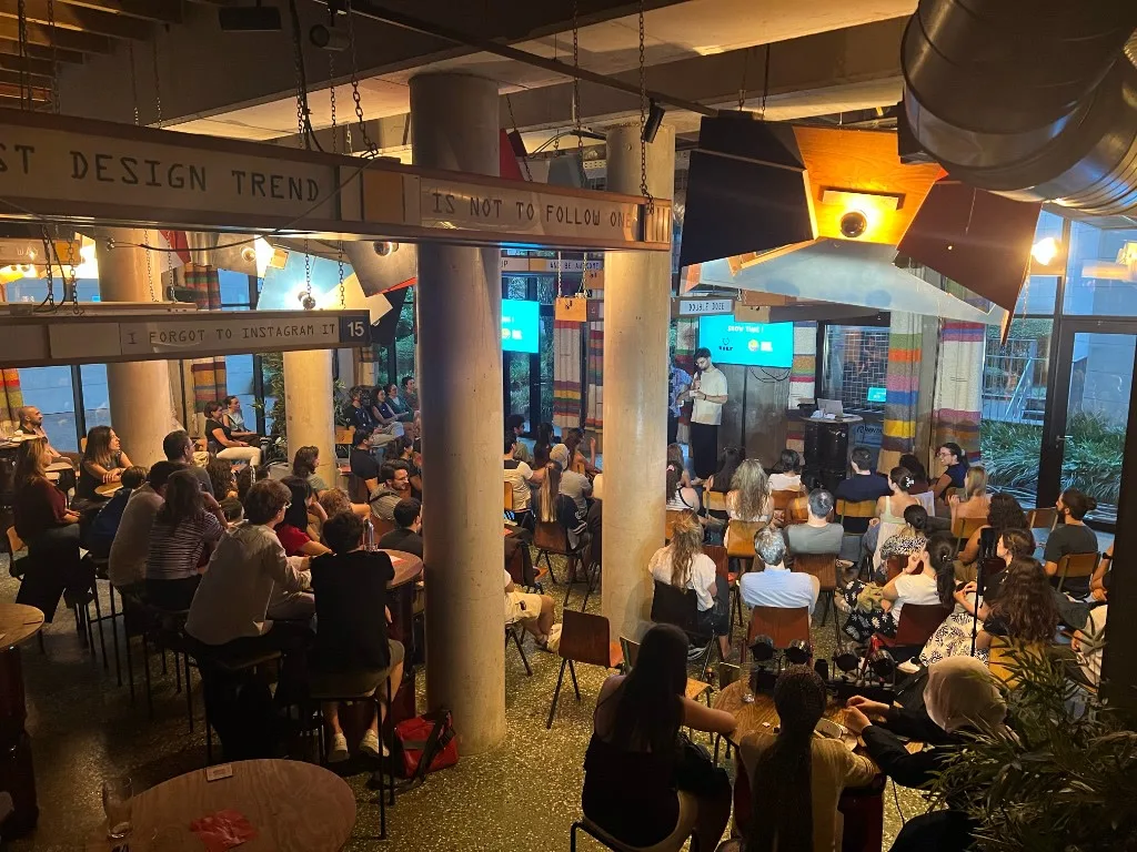 WOLF Sharing Food Market — packed comedy night in The Lounge